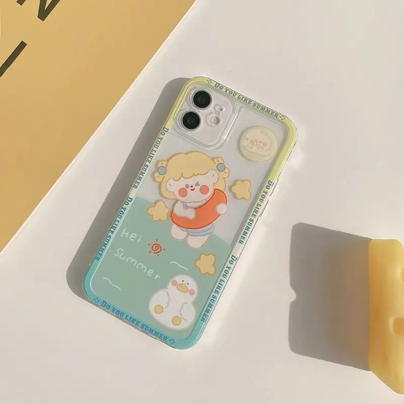 Girl Transparent Phone Case - iPhone 12 Pro Max / 12 Pro / 12 / 12 mini / 11 Pro Max / 11 Pro / 11 / SE / XS Max / XS / XR / X / SE 2 / 8 / 8 Plus / 7 / 7 Plus-12