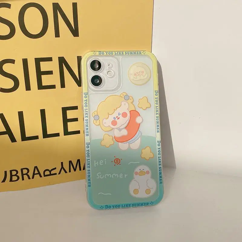 Girl Transparent Phone Case - iPhone 12 Pro Max / 12 Pro / 12 / 12 mini / 11 Pro Max / 11 Pro / 11 / SE / XS Max / XS / XR / X / SE 2 / 8 / 8 Plus / 7 / 7 Plus-16