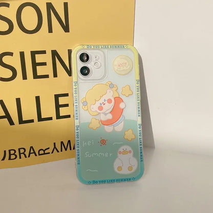 Girl Transparent Phone Case - iPhone 12 Pro Max / 12 Pro / 12 / 12 mini / 11 Pro Max / 11 Pro / 11 / SE / XS Max / XS / XR / X / SE 2 / 8 / 8 Plus / 7 / 7 Plus-16