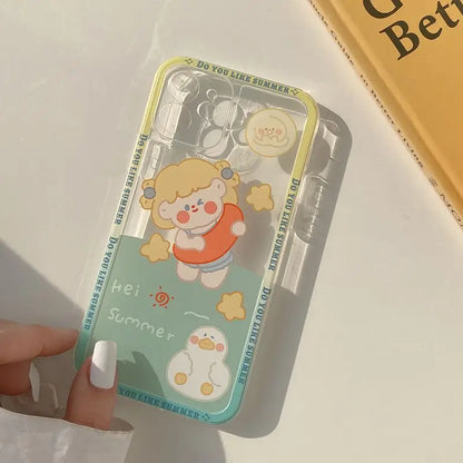 Girl Transparent Phone Case - iPhone 12 Pro Max / 12 Pro / 12 / 12 mini / 11 Pro Max / 11 Pro / 11 / SE / XS Max / XS / XR / X / SE 2 / 8 / 8 Plus / 7 / 7 Plus-10