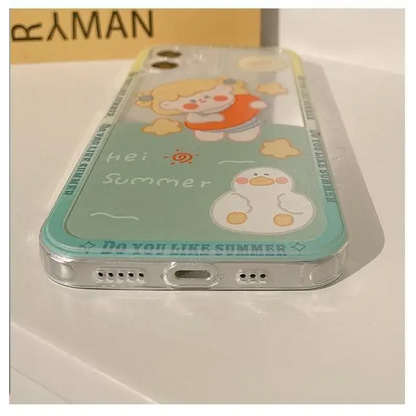 Girl Transparent Phone Case - iPhone 12 Pro Max / 12 Pro / 12 / 12 mini / 11 Pro Max / 11 Pro / 11 / SE / XS Max / XS / XR / X / SE 2 / 8 / 8 Plus / 7 / 7 Plus-8