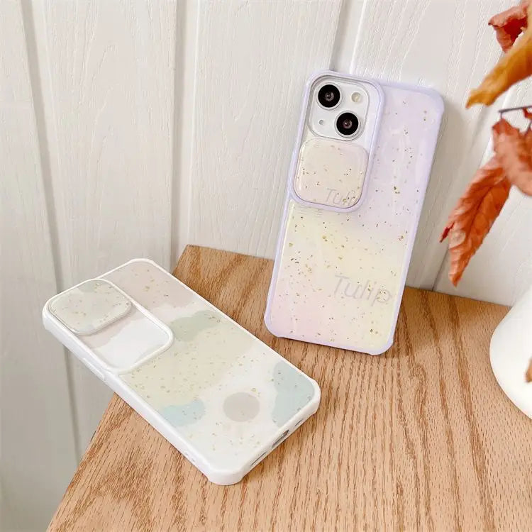 Gold Leaf Lens Cover Phone Case - iPhone 13 Pro Max / 13 Pro / 13 / 13 mini / 12 Pro Max / 12 Pro / 12 / 12 mini / 11 Pro Max / 11 Pro / 11 / SE / XS Max / XS / XR / X-8