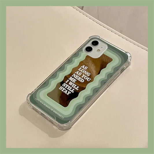 Gradient Green Wave Mirror iPhone Case BP295 - iphone case