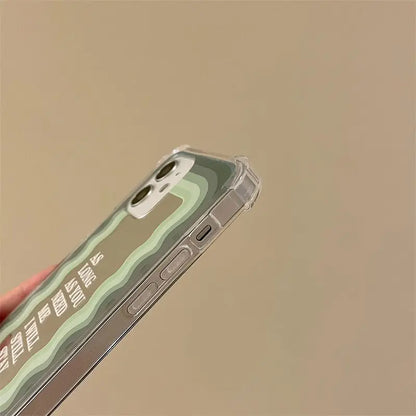 Gradient Green Wave Mirror iPhone Case BP295 - iphone case