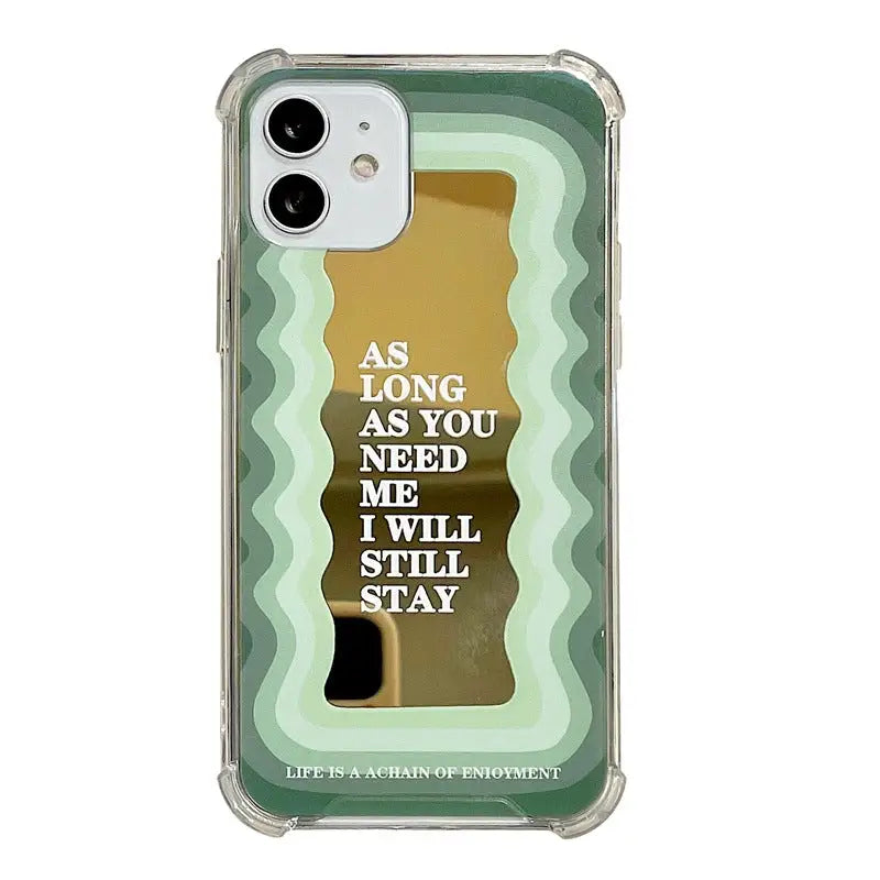 Gradient Green Wave Mirror iPhone Case BP295 - iphone case