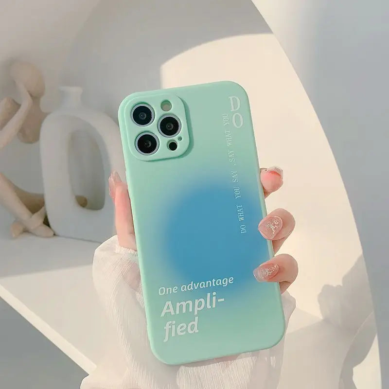 Gradient Lettering Phone Case - iPhone 12 Pro Max / 12 Pro / 12 / 12 mini / 11 Pro Max / 11 Pro / 11 / SE / XS Max / XS / XR / X / SE 2 / 8 / 8 Plus / 7 / 7 Plus-10