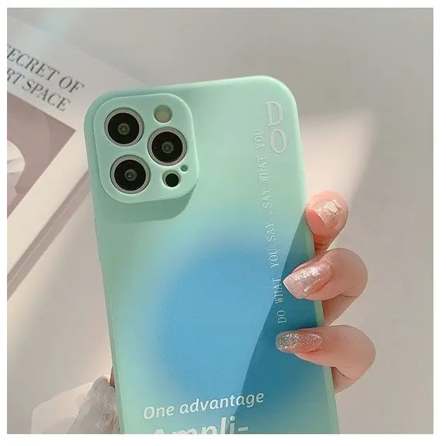 Gradient Lettering Phone Case - iPhone 12 Pro Max / 12 Pro / 12 / 12 mini / 11 Pro Max / 11 Pro / 11 / SE / XS Max / XS / XR / X / SE 2 / 8 / 8 Plus / 7 / 7 Plus-5