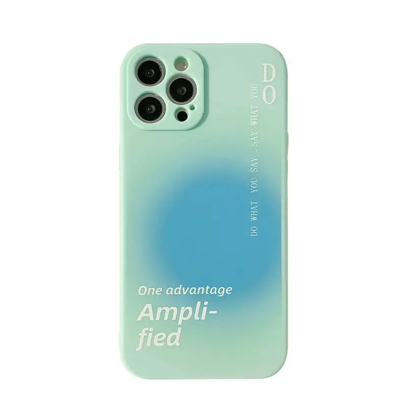 Gradient Lettering Phone Case - iPhone 12 Pro Max / 12 Pro / 12 / 12 mini / 11 Pro Max / 11 Pro / 11 / SE / XS Max / XS / XR / X / SE 2 / 8 / 8 Plus / 7 / 7 Plus-4