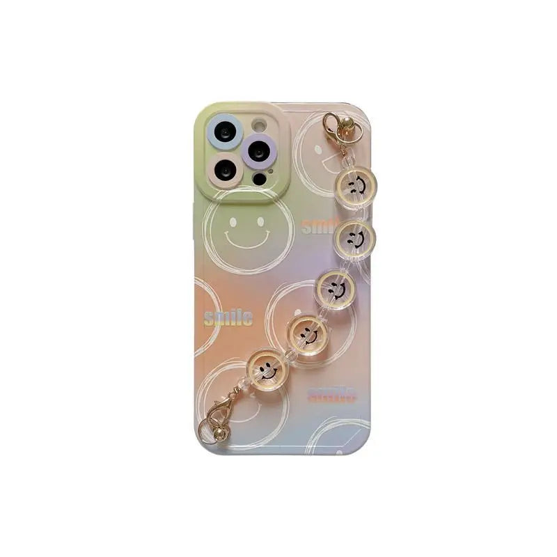 Gradient Smiley Face Print Bracelet Phone Case - iPhone 12 Pro Max / 12 Pro / 12 / 12 Mini / 11 Pro Max / 11 Pro / 11 / XS Max / XS / XR / X / 8 Plus / 7 Plus / 8 / 7 / SE 2-10