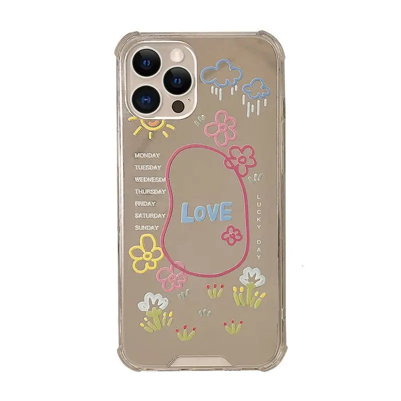 Graffiti Flower Letters Mirror iPhone Case BP237 - iphone 