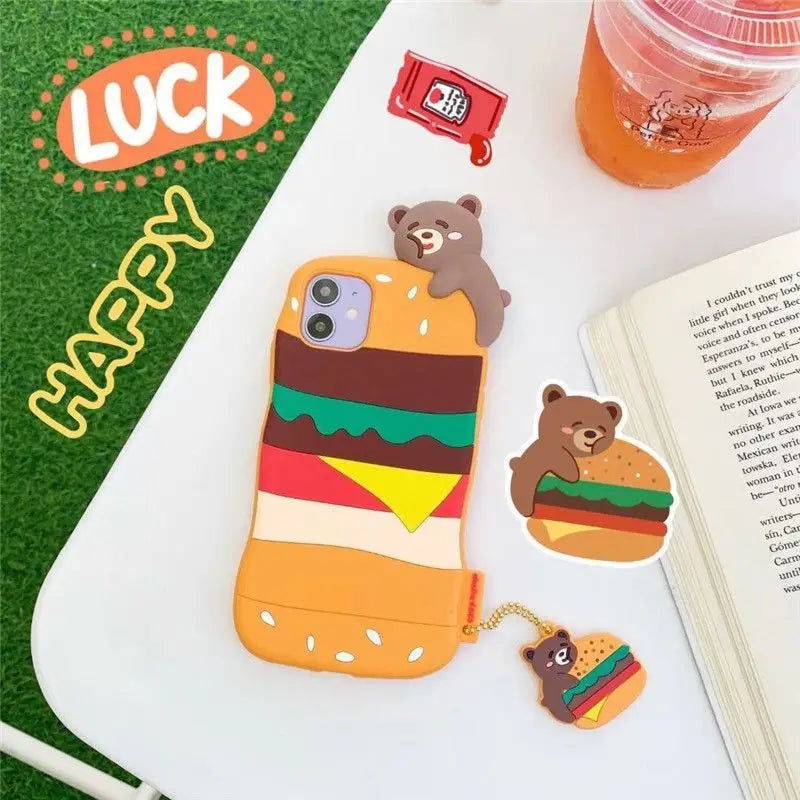 Hamburger Print Phone Case - iPhone 7 / 7 Plus / 8 / 8 Plus / X / XR / XS / XS MAX / 11 / 11 Pro / 11 Pro Max-6