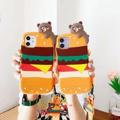 Hamburger Print Phone Case - iPhone 7 / 7 Plus / 8 / 8 Plus / X / XR / XS / XS MAX / 11 / 11 Pro / 11 Pro Max-9