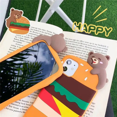 Hamburger Print Phone Case - iPhone 7 / 7 Plus / 8 / 8 Plus / X / XR / XS / XS MAX / 11 / 11 Pro / 11 Pro Max-5