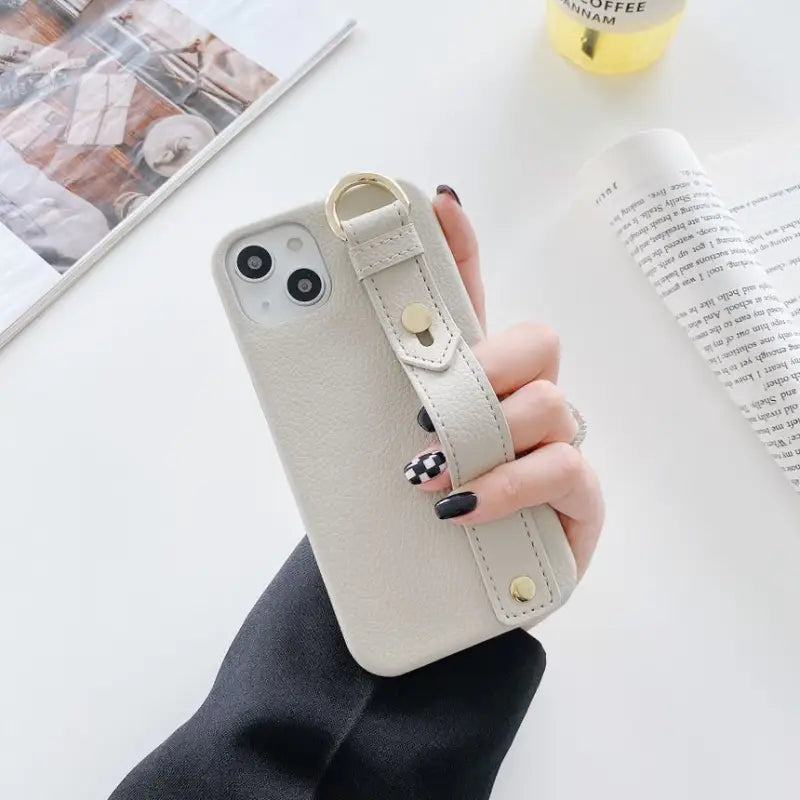 Hand Strap Faux Leather Phone Case - iPhone 13 Pro Max / 13 
