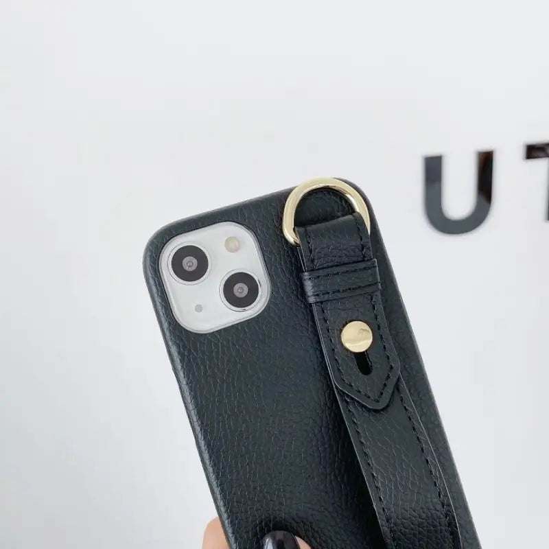 Hand Strap Faux Leather Phone Case - iPhone 13 Pro Max / 13 