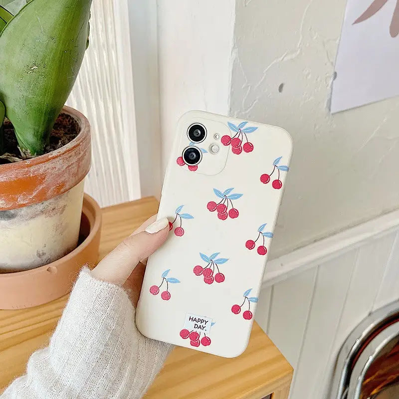 Happy Day Cherries Printing iPhone Case BP167 - iphone case