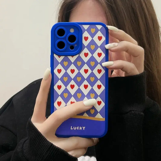 Heart Argyle  Phone Case - iPhone 13 Pro Max / 13 Pro / 13 / 13 mini / 12 Pro Max / 12 Pro / 12 / 12 mini / 11 Pro Max / 11 Pro / 11 / SE / XS Max / XS / XR / X / SE 2 / 8 / 8 Plus / 7 / 7 Plus-1