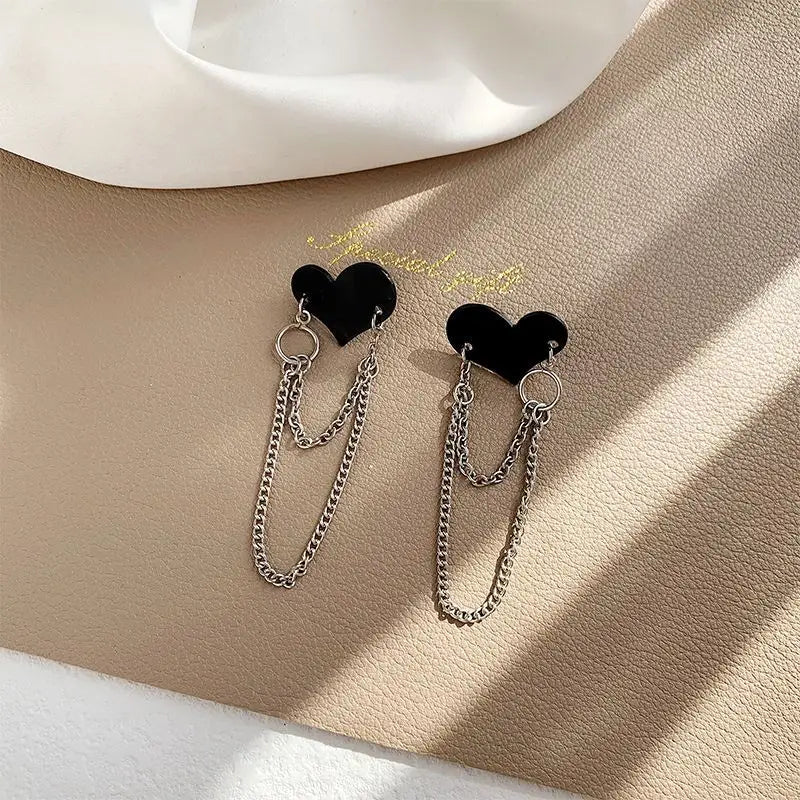 Heart Chain Alloy Earring - Fancy Earrings