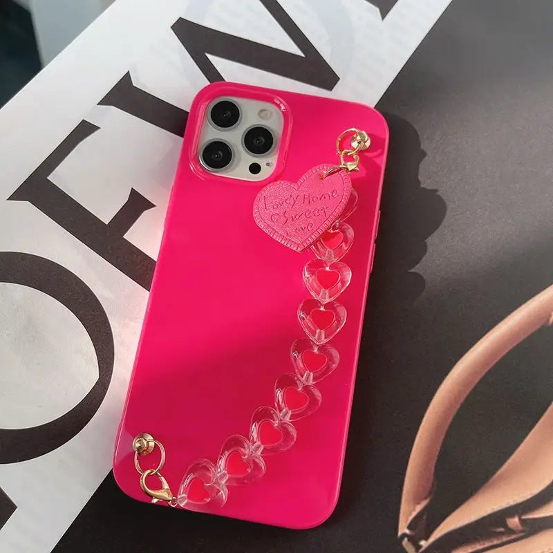 Heart Chain Phone Case - iPhone 13 Pro Max / 13 Pro / 13 / 13 mini / 12 Pro Max / 12 Pro / 12 / 12 mini / 11 Pro Max / 11 Pro / 11 / SE / XS Max / XS / XR / X / SE 2 / 8 / 8 Plus / 7 / 7 Plus-12