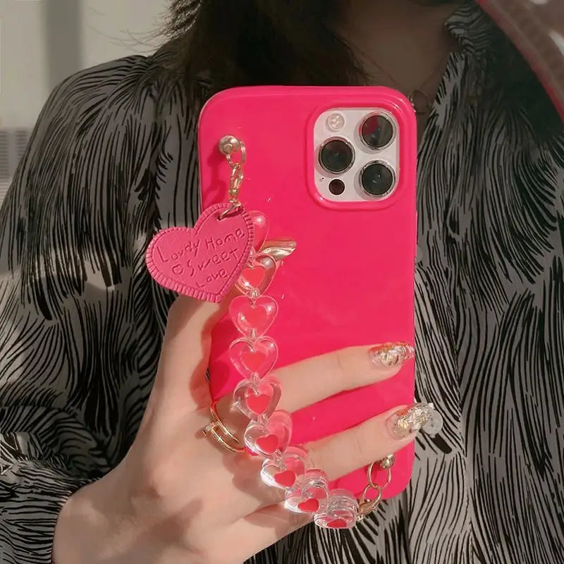 Heart Chain Phone Case - iPhone 13 Pro Max / 13 Pro / 13 / 13 mini / 12 Pro Max / 12 Pro / 12 / 12 mini / 11 Pro Max / 11 Pro / 11 / SE / XS Max / XS / XR / X / SE 2 / 8 / 8 Plus / 7 / 7 Plus-5