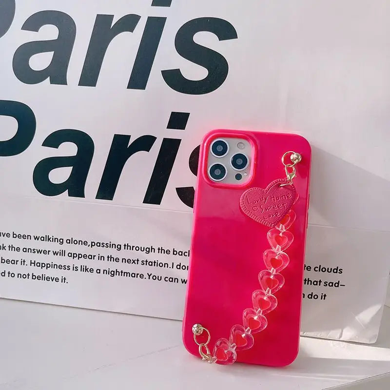 Heart Chain Phone Case - iPhone 13 Pro Max / 13 Pro / 13 / 13 mini / 12 Pro Max / 12 Pro / 12 / 12 mini / 11 Pro Max / 11 Pro / 11 / SE / XS Max / XS / XR / X / SE 2 / 8 / 8 Plus / 7 / 7 Plus-14