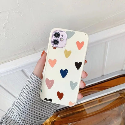 Heart / Flower Print Phone Case - iPhone 13 Pro Max / 13 Pro / 13 / 12 Pro Max / 12 Pro / 12 / 12 Mini / 11 Pro Max / 11 Pro / 11 / XS Max / XS / XR / X / 8 Plus / 7 Plus / 8 / 7 / SE 2-3