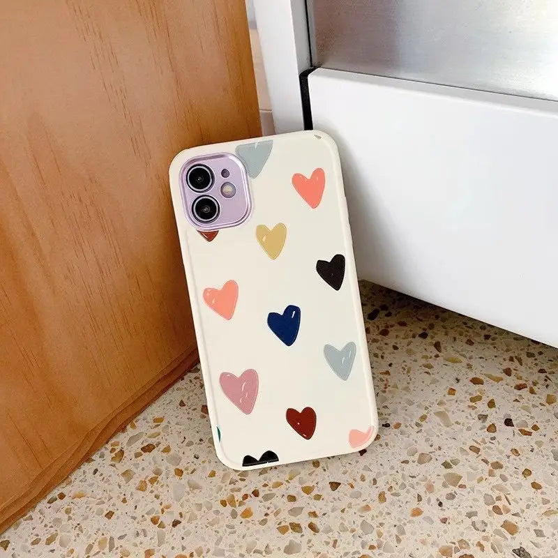 Heart / Flower Print Phone Case - iPhone 13 Pro Max / 13 Pro / 13 / 12 Pro Max / 12 Pro / 12 / 12 Mini / 11 Pro Max / 11 Pro / 11 / XS Max / XS / XR / X / 8 Plus / 7 Plus / 8 / 7 / SE 2-7