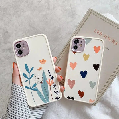 Heart / Flower Print Phone Case - iPhone 13 Pro Max / 13 Pro / 13 / 12 Pro Max / 12 Pro / 12 / 12 Mini / 11 Pro Max / 11 Pro / 11 / XS Max / XS / XR / X / 8 Plus / 7 Plus / 8 / 7 / SE 2-30