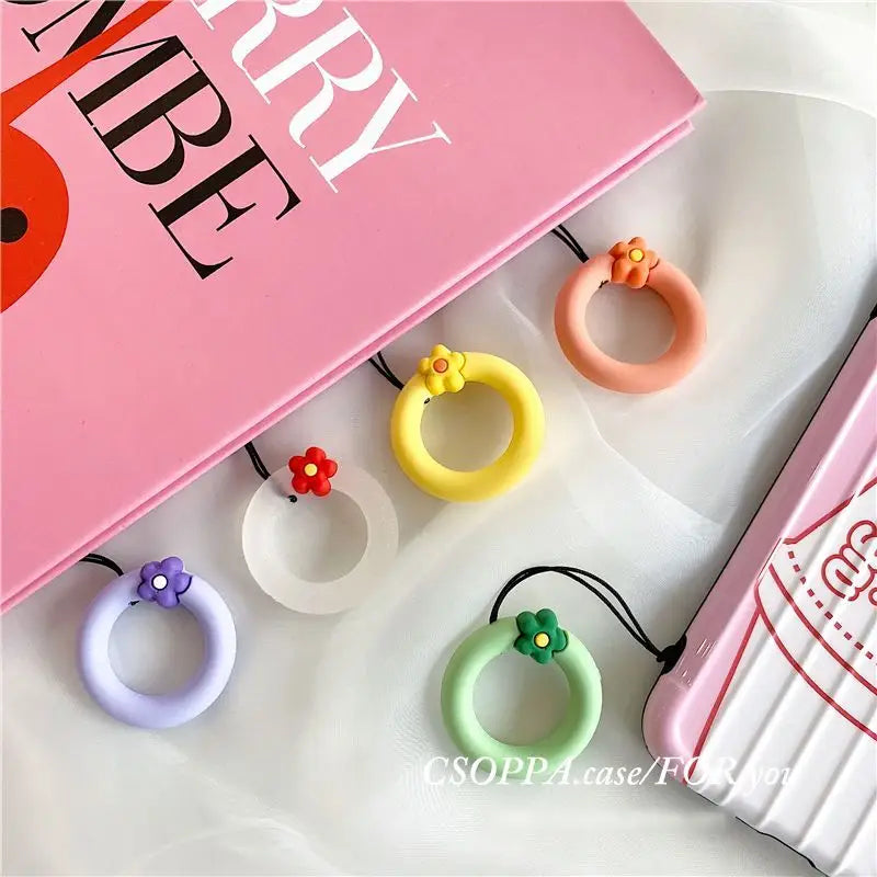 Heart / Flower Silicone Phone Finger Ring CW347 - Mobile 