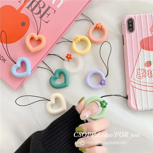 Heart / Flower Silicone Phone Finger Ring CW347 - Mobile 