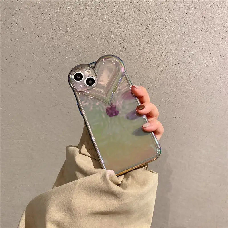 Heart Holographic Phone Case - iPhone 13 Pro Max / 13 Pro / 