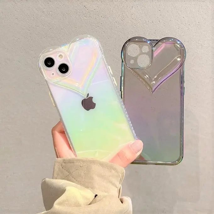 Heart Holographic Phone Case - iPhone 13 Pro Max / 13 Pro / 