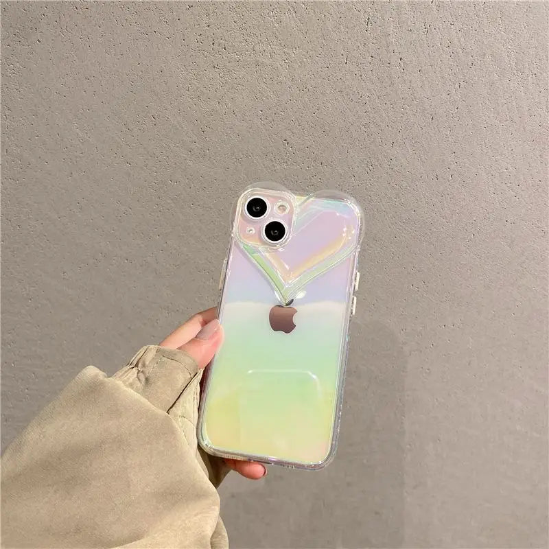 Heart Holographic Phone Case - iPhone 13 Pro Max / 13 Pro / 