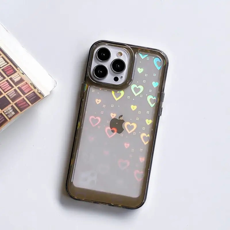 Heart Holographic Transparent Phone Case - iPhone 13 Pro Max