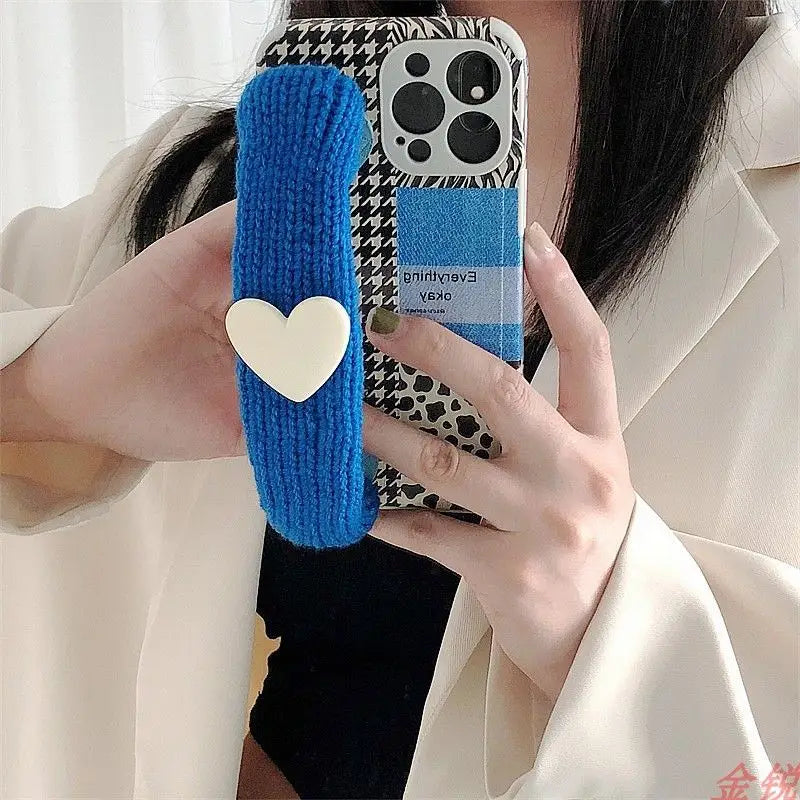 Heart Knit Hand Strap Phone Case - Xiaomi / Red Mi-2