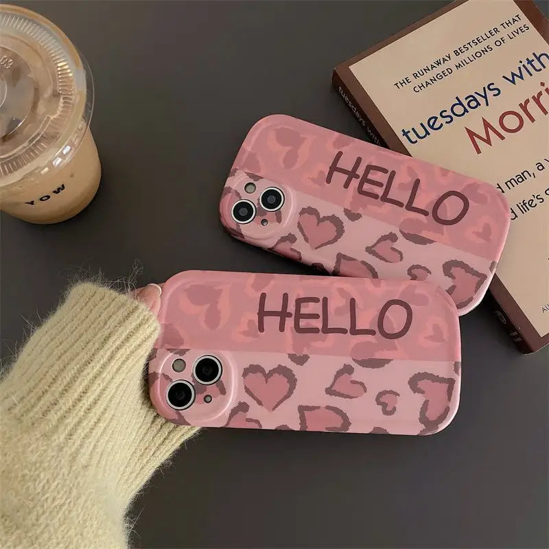 Heart Leopard Print Phone Case - iPhone 13 Pro Max / 13 Pro / 13 / 12 Pro Max / 12 Pro / 12 / 11 Pro Max / 11 / XS Max / XR / XS / X-3