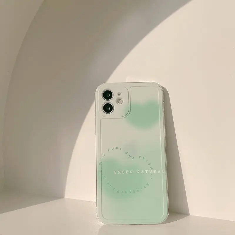 Heart Lettering Phone Case - iPhone 12 Pro Max / 12 Pro / 12 / 12 mini / 11 Pro Max / 11 Pro / 11 / SE / XS Max / XS / XR / X / SE 2 / 8 / 8 Plus / 7 / 7 Plus-3