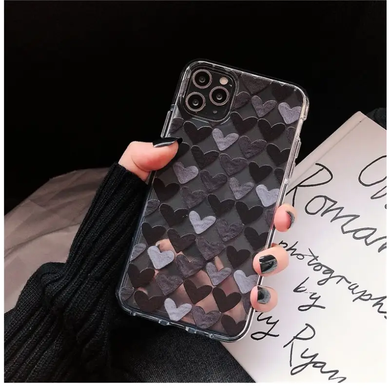 Heart Print Phone Case - iPhone 11 Pro Max / 11 Pro / 11 / SE / XS Max / XS / XR / X / SE 2 / 8 / 8 Plus / 7 / 7 Plus-8