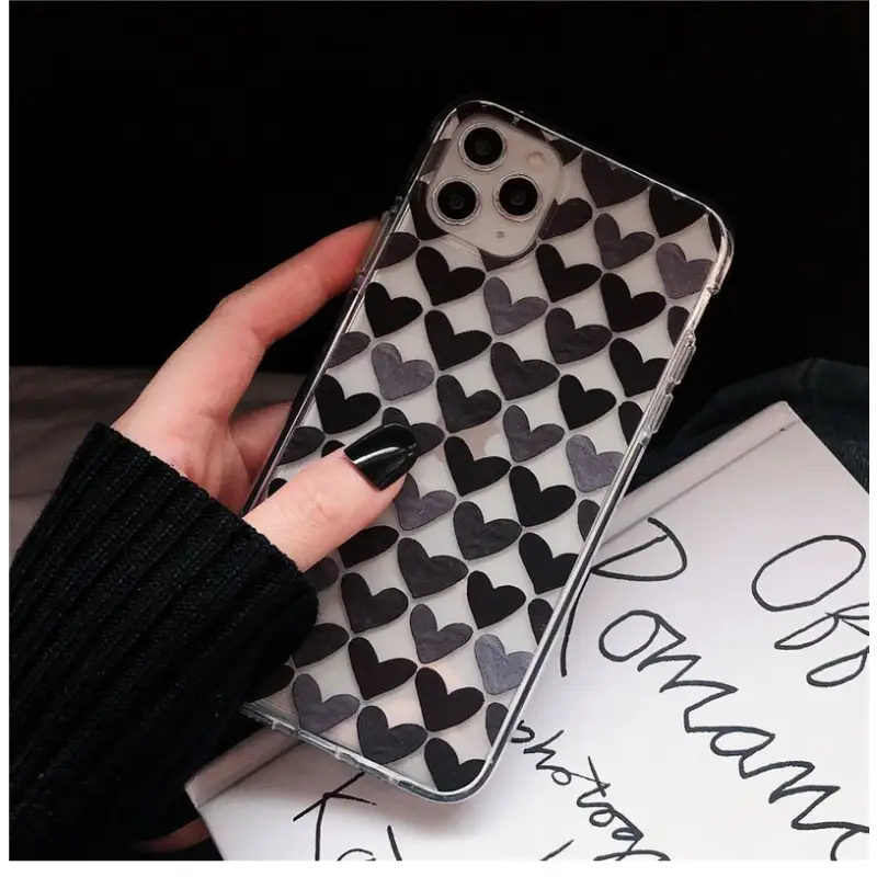 Heart Print Phone Case - iPhone 11 Pro Max / 11 Pro / 11 / SE / XS Max / XS / XR / X / SE 2 / 8 / 8 Plus / 7 / 7 Plus-9