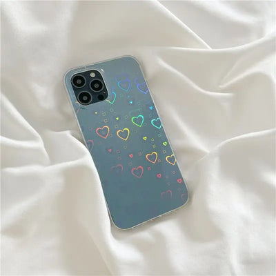 Heart Print Transparent Phone Case - iPhone 13 Pro Max / 13 Pro / 13 / 13 mini / 12 Pro Max / 12 Pro / 12 / 12 mini / 11 Pro Max / 11 Pro / 11 / SE / XS Max / XS / XR / X / SE 2 / 8 / 8 Plus / 7 / 7 Plus-9