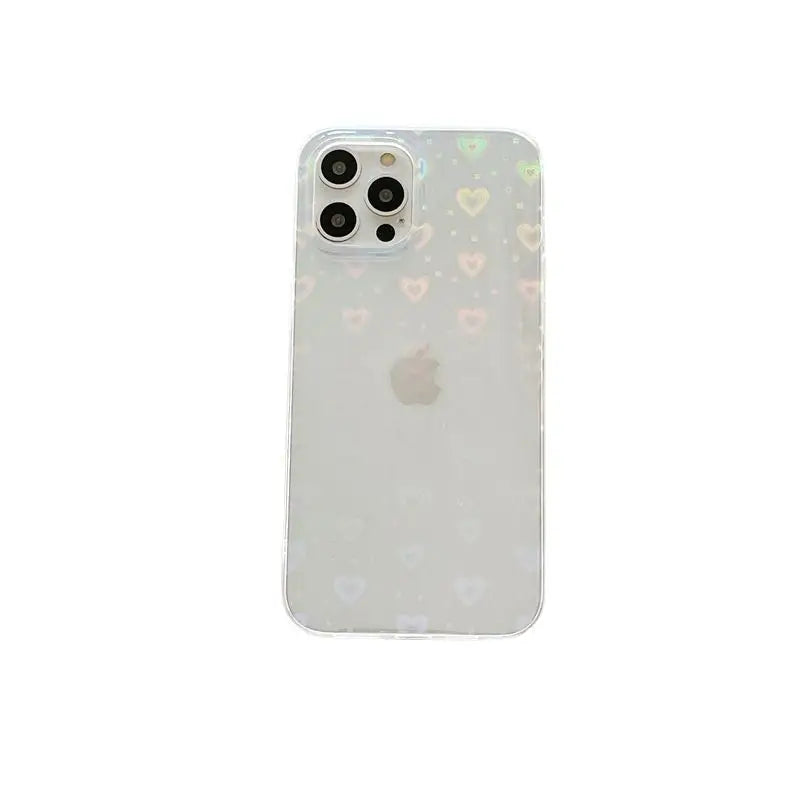 Heart Print Transparent Phone Case - iPhone 13 Pro Max / 13 Pro / 13 / 13 mini / 12 Pro Max / 12 Pro / 12 / 12 mini / 11 Pro Max / 11 Pro / 11 / SE / XS Max / XS / XR / X / SE 2 / 8 / 8 Plus / 7 / 7 Plus-4