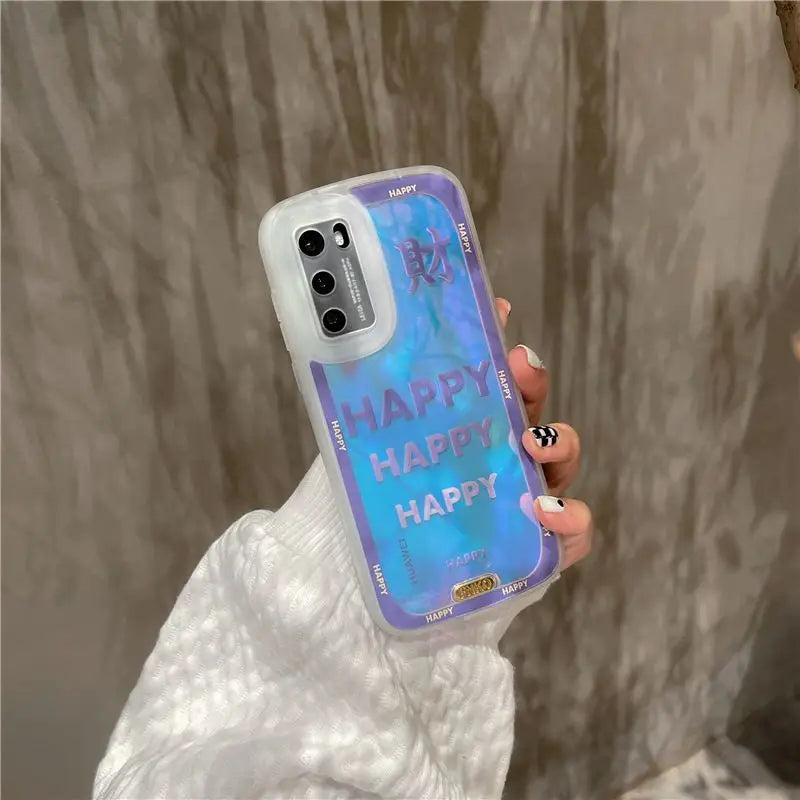 Hologram Lettering Phone Case - Huawei-7