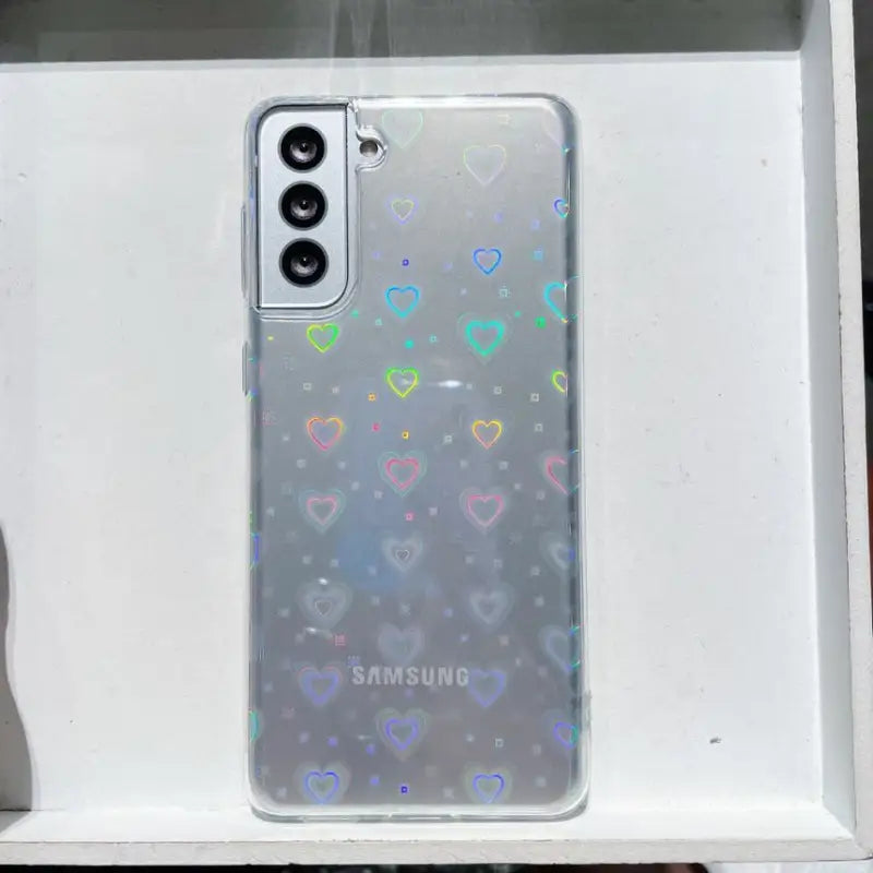 Holographic Heart Phone Case - Samsung W179 - Mobile Cases &