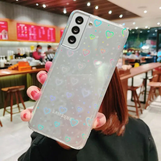 Holographic Heart Phone Case - Samsung W179 - Mobile Cases &