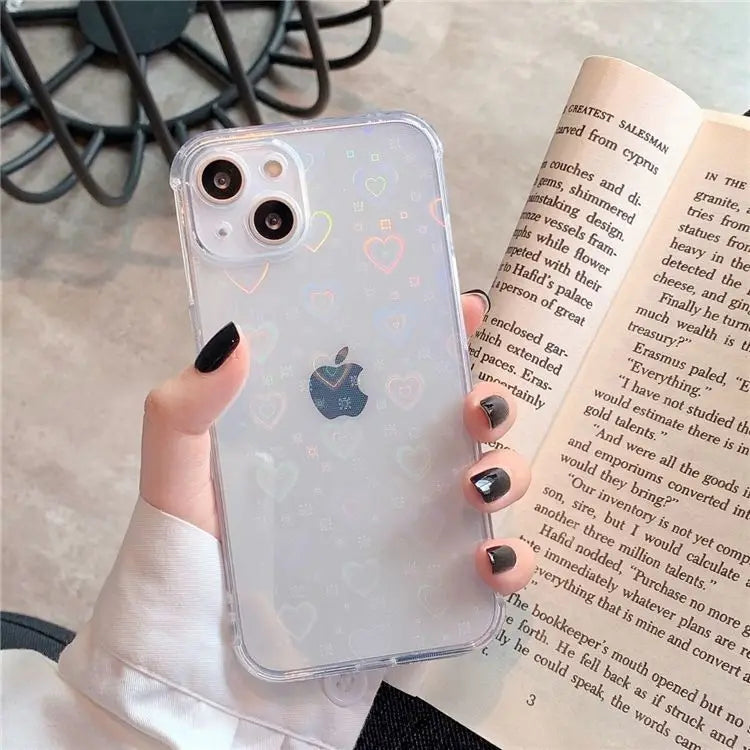 Holographic Heart Transparent Phone Case - iPhone 7 / 7 Plus