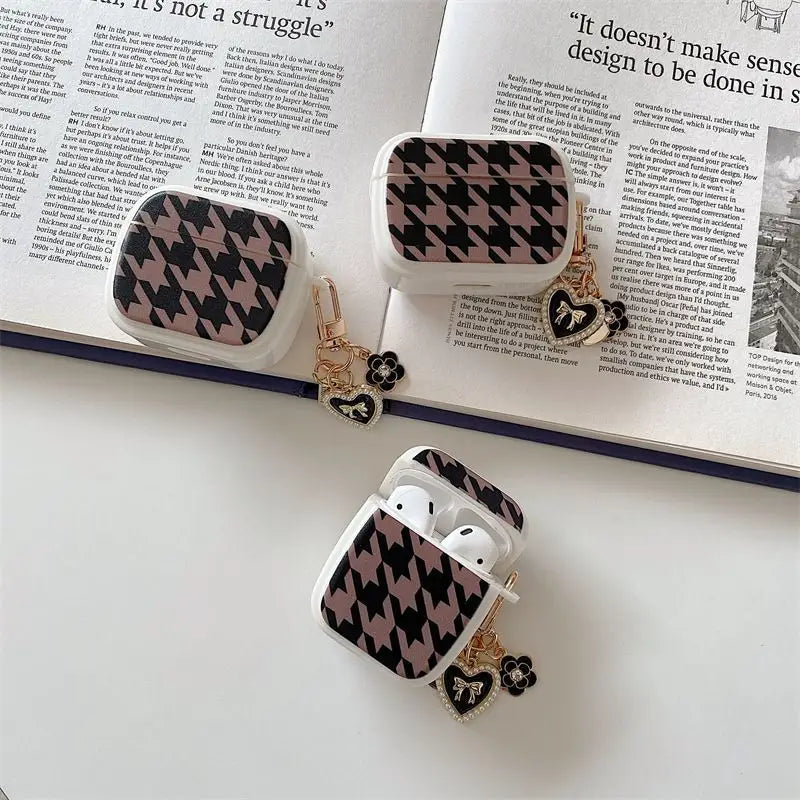 Houndstooth AirPods Earphone Case Skin-1