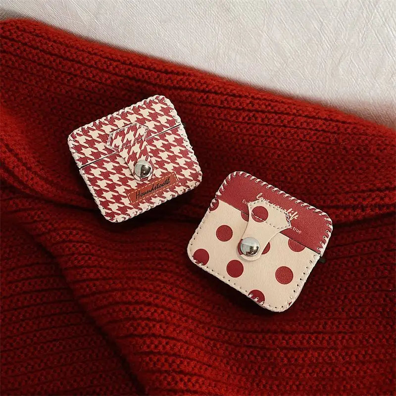 Houndstooth Polka Dot Airpods Earphone Case Cover-2