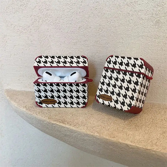 Houndstooth Print AirPods Earphone Case Skin B364 - Mobile 
