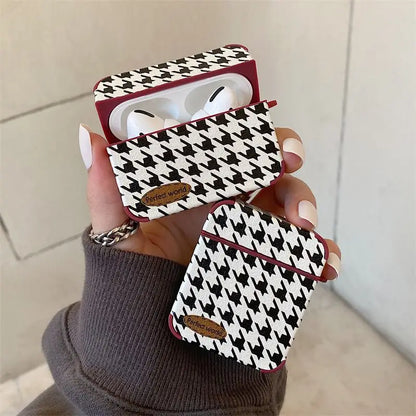 Houndstooth Print AirPods Earphone Case Skin B364 - Mobile 