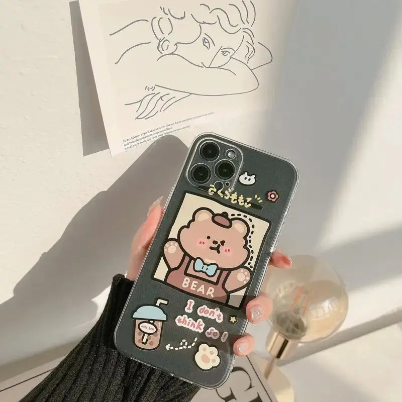 I don’t think so Boba Teddy Transparent iPhone Case BS013 - 